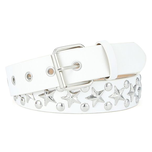 Accessories - 5198 Rock Star Rivet Belt Pu Leather Punk Studded For Women Men Gothic